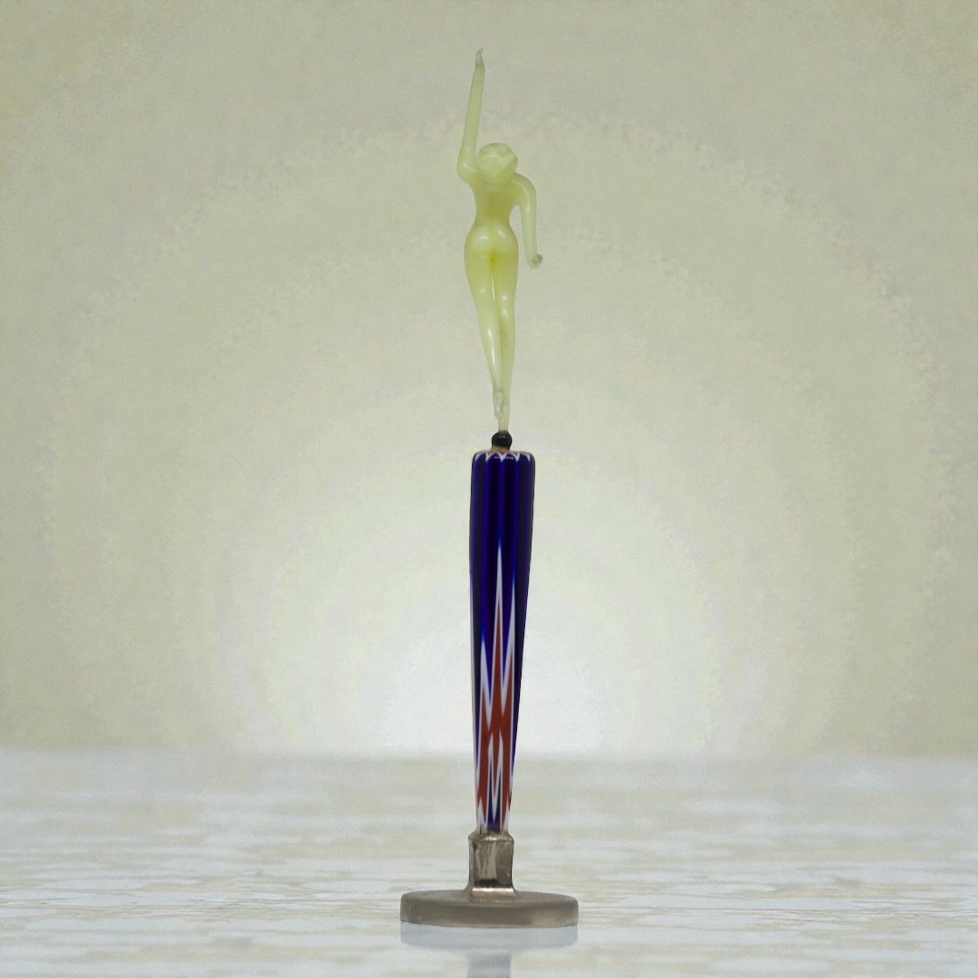 Stylised Female Figure In Murano Glass - Italy, 1940s-photo-1